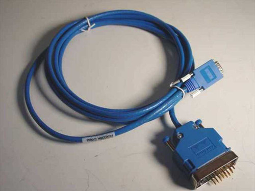 Cisco 72-1428-01 V.35 DTE Serial Cable Assembly — full cable coiled view showing blue jacket, HD15 connector and DB60 Smart Serial connector