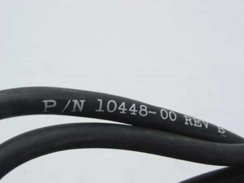 VeriFone cable label showing P/N 10448-00 REV B printed on the cable jacket