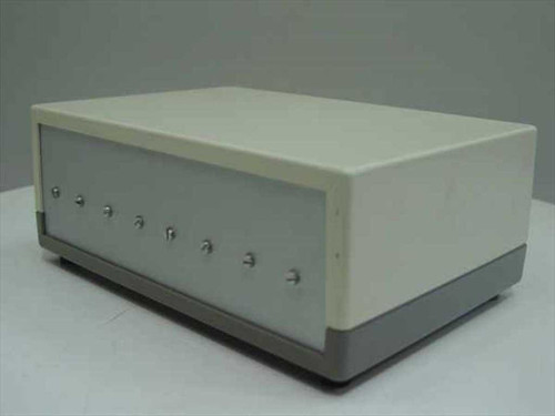 Brushless 3-phase motor controller rear view showing 7 panel-mount connectors and enclosure in cream and gray benchtop housing