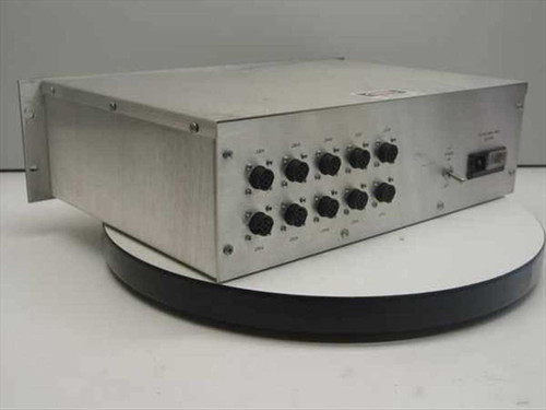 Perkin-Elmer Chamber 3 Control Panel – rear panel view showing 10 multi-pin circular connectors J301 through J310 on aluminum chassis