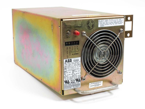 Motorola SGPN4018A 0109942T03 Microcite Cell Site Power Supply – front panel view showing fan, status indicators, ADJ and ADT controls, and ALARMS LEDs