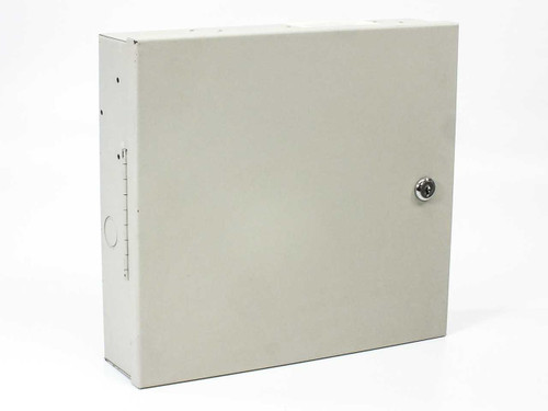 Digital Monitoring Products 1912 Command Processor – closed locking steel wall enclosure, front view with key lock