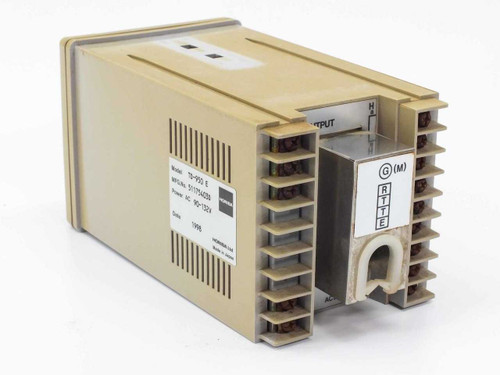 Horiba TD-950 E – rear panel with terminal block wiring connections and product label, angled right view