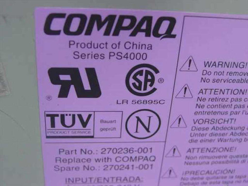 Compaq 270241 325 Watt Power Supply PA-5331-1 PS4000 Series