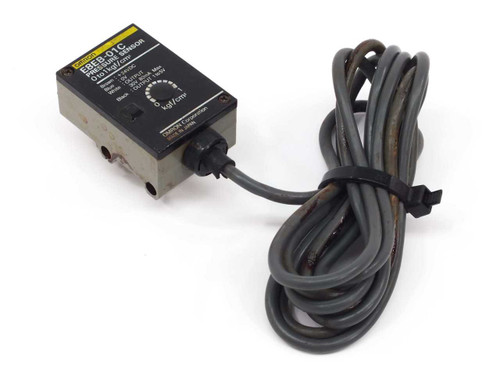Omron E8EB-01C pressure sensor front-left view with attached multi-conductor cable coiled