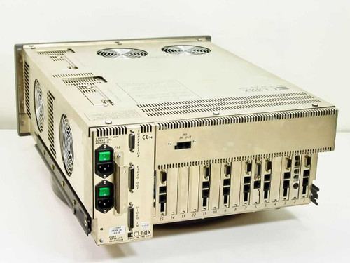 Cubix ERS-Fault Tolerant FT Subsystem rear and side view showing dual power supplies and 16-slot ISA card backplane