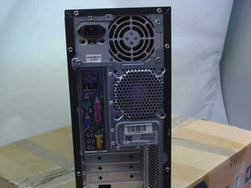 Cisnet C-28 rear panel showing PS/2 ports, VGA, parallel, serial, audio jacks, and IEC power connection