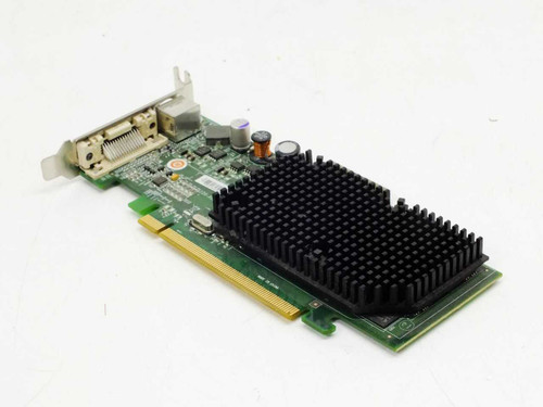 Dell JJ461 ATI Radeon X1300 low profile video card – opposite angled top view showing PCIe edge connector and component side