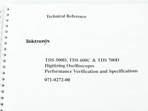 Tektronix 071-0272-00 TDS 500D/600C/700D Digitizing Oscilloscope Tech Reference