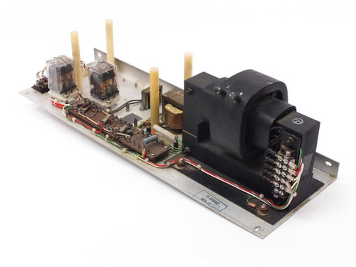Varian 01-00064 CMC 1527A High Voltage Power Assembly – top-angle view showing full board, large black transformer, relays, and mounting bracket