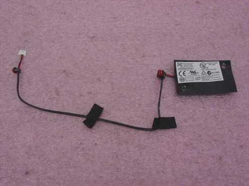 Askey V1456VQL-P1 internal laptop modem board with attached black cable and white 2-pin connector, laid flat