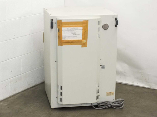 Sanyo MCO-15A CO2 Incubator – rear view showing power cord, ventilation, and dielectric test certificate label