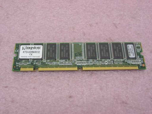 Kingston KTD-SDRAM/32 32MB SDRAM 168-pin DIMM module — front side showing Kingston label and memory chips