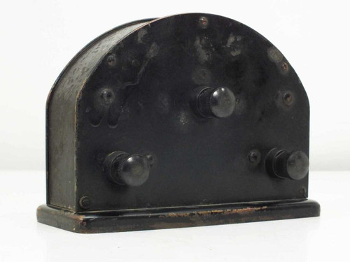 Western Union Model 264 milliammeter rear view showing four large binding post terminals on black arched housing