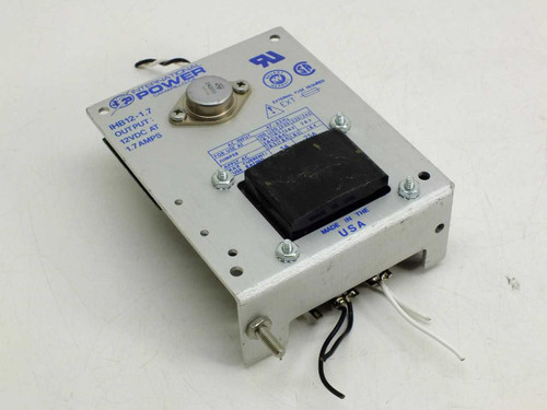 International Power IHB12-1.7 DC power supply front panel with model label showing 12VDC 1.7A output and power switch