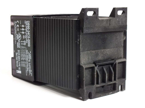 Watlow DB90-24C0-0000 DIN-a-mite – right-side view showing label with model number, ratings, and DIN rail mounting clip