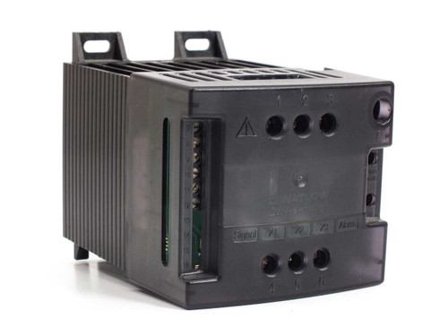 Watlow DB90-24C0-0000 DIN-a-mite 3-phase solid-state power controller – angled front-left view showing line and load terminal blocks and heatsink fins