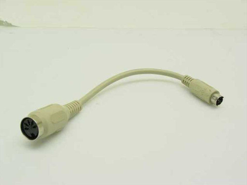 PS/2 Male to AT Female keyboard adapter cable full view showing mini-DIN male and 5-pin DIN female connectors