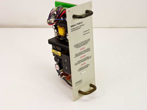 Cabletron MMAC PSM-R Power Supply Module front panel and side view showing green PCB assembly and Cabletron label