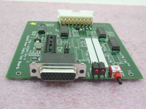 GNP PDSi NodeXU Power Supply Test Board 1-503854 Rev A – front view showing DB25 connector, multi-pin headers, and green PCB