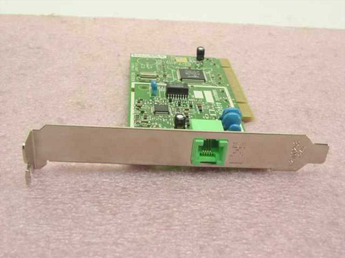 Agere D-1156i PCI 56K V.92 modem card — front angle view showing RJ-11 port on bracket and PCB components