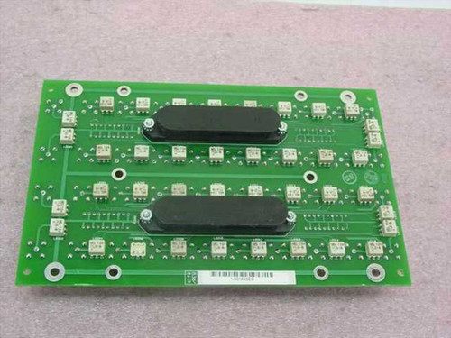 GNP Computers 1-501842 Rev A Demarc BNC PCB — rear/solder side showing three black component modules and SMD components