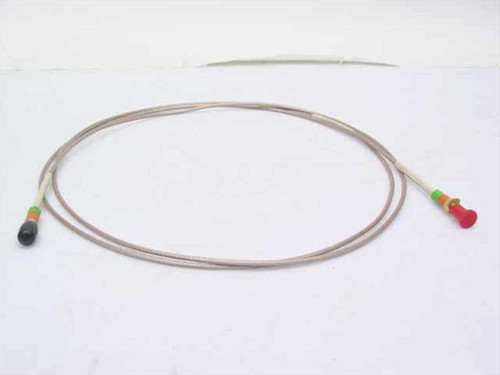 Times Microwave SMA-Male to SMA-Female coaxial RF cable approximately 8 feet long with color-banded connectors on white background