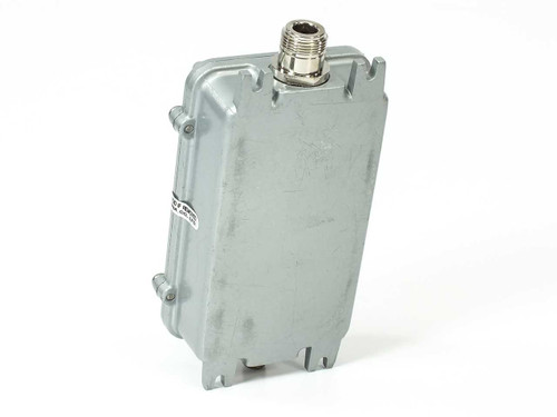 DX Antenna DSA-543 Down Converter – side and top view showing N-type input connector on top