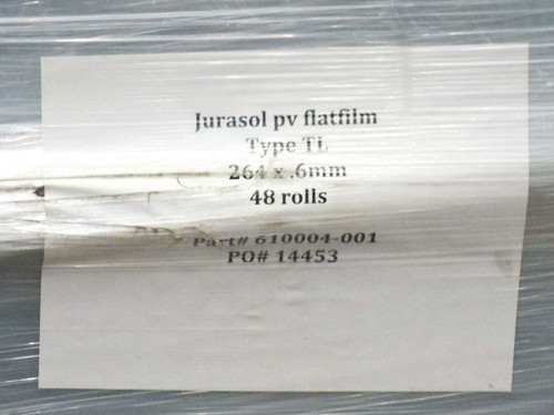 Jurasol PV Flatfilm Type TL roll detail showing width and thickness specifications