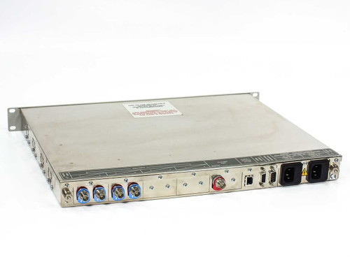 ARG 1900 Receiver – rear panel showing BNC ASI output ports, telecom BNC input, DB9, RJ45, and dual IEC power inlets