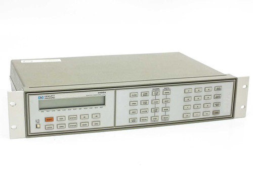 HP 3488A Switch Control Unit front panel view showing LCD display and keypad