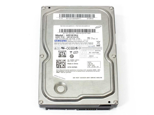 Samsung HD161HJ 160GB 3.5" SATA hard drive – top label view showing model, HDD P/N HD161HJ/D, and Dell DP/N XP895