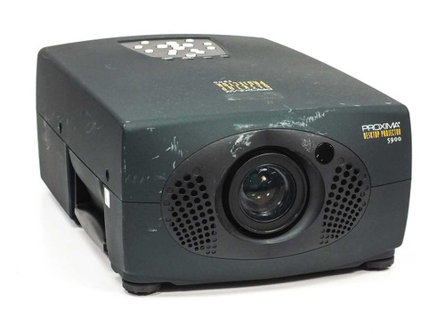Proxima DP5900 Desktop LCD Projector — front-left three-quarter view showing lens and dark green housing with scuff marks