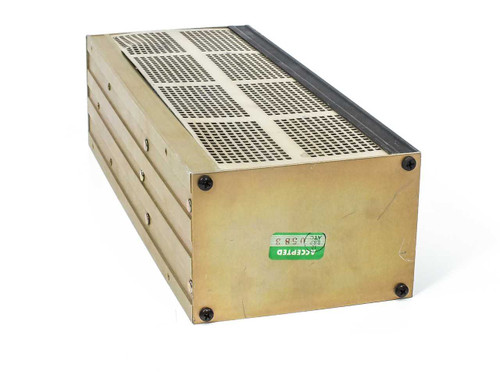 Acopian RD24M13A Regulated Power Supply – top and side view showing vented brass chassis with green Accepted sticker