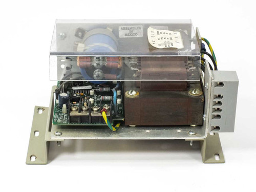 Deltron W109B open frame linear power supply – top/side view showing transformer, clear cover, control PCB, and assembled-in-Mexico label