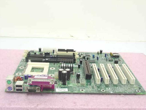 Compaq 215977-002 Socket 423 ATX motherboard – front view showing PCI slots, AGP slot, and I/O panel