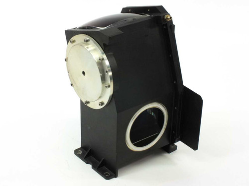 Hughes Leitz 102685 Red Green Prism Assembly – three-quarter front-left view showing black housing, top light entry aperture, and Hughes label