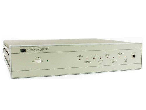 HP Hewlett-Packard 37201A HP-IB Extender — front panel three-quarter view showing power switch and indicator LEDs