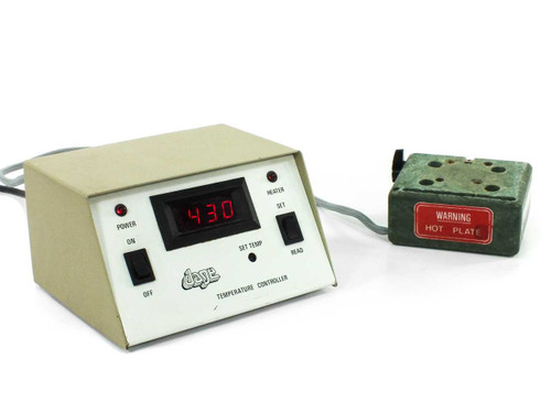 Dage BT22-AP13U Temperature Controller front panel with LED display reading 430 and hot plate unit alongside
