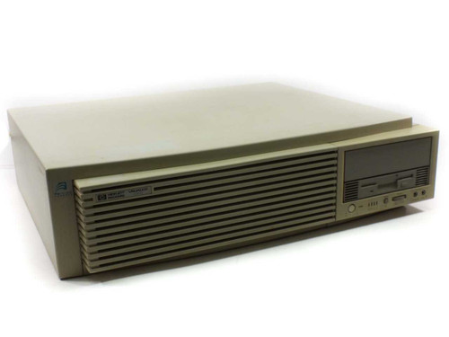 HP Visualize C200 A4125A PA-RISC workstation — front left three-quarter view showing beige desktop chassis with louvered vents