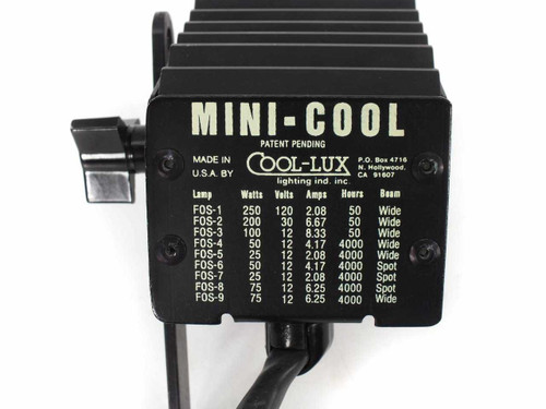 Cool-Lux Mini-Cool Video Camera Spotlight with Mount FOS-1 Bulb - 115 Volt AC