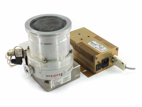Pfeiffer TMH 261 turbomolecular pump with TPS 200 power supply — front-left overview showing pump body and controller