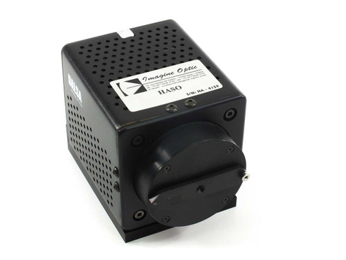 Imagine Optic HASO Dalsa DS-41 wavefront sensor head — front view showing lens port and optical aperture with Imagine Optic label and HASO branding