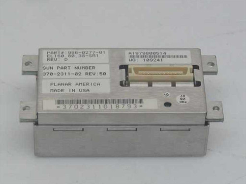 Sun 370-2311-02 LCD Adapter top label view showing Planar America part number 996-0277-01 REV D and Sun part number 370-2311-02 REV:50 with connector visible