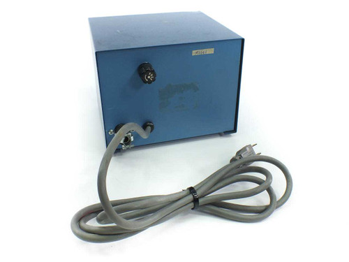 Hughes 3599H Laser Power Supply – rear view showing multi-pin circular connector, ground lug, and attached AC power cord