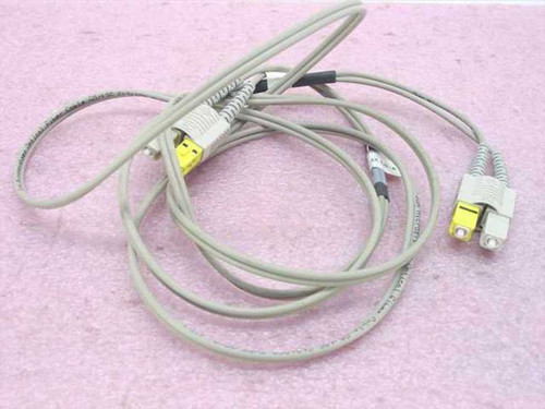 Sun 537-1004-01 2m SC duplex 50/125 multimode fiber optic cable — full cable length view showing both SC duplex connectors