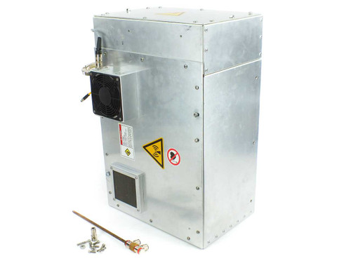 Aurion B-MBT-48 Matchbox Prodik T300 – left side view of aluminum enclosure with cooling fan and hardware accessories