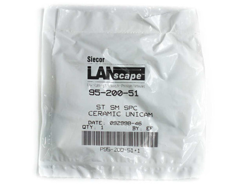 Siecor Lanscape 95-200-51 ST SM SPC Ceramic Unicam Fiber Optic Connector