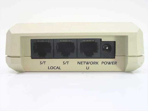 Adtran NT1 ACE rear panel showing two S/T RJ-45 ports (Local Bus), one Network U RJ-45 port, and DC power jack