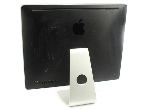 Apple iMac A1225 24-inch – rear view showing black enclosure, Apple logo, and aluminum stand